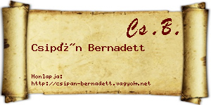 Csipán Bernadett névjegykártya