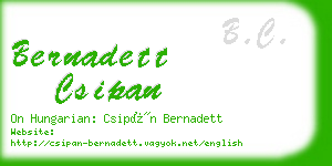 bernadett csipan business card